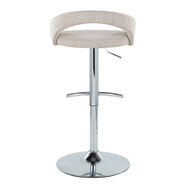 English Elm Adjustable Swivel Barstools with Chrome Base Upholstered Seat for Kitchen Islands Set of 2 B202S01976