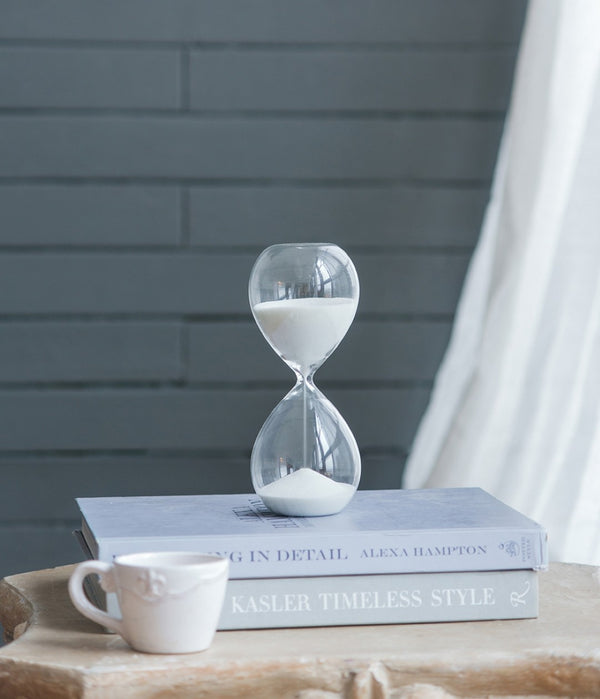 English Elm Set Of 2 Ferdinand 30-Minute Hourglasses - Elegant White Sand Timers For Modern Home Décor W2078P278063-GIGA
