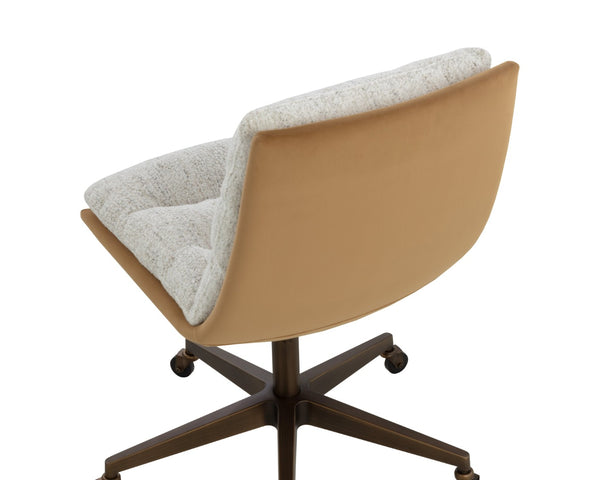 Sunpan STINSON OFFICE CHAIR - Mid-Century Modern Comfort in Hailey Moon or Kona Camel Upholstery 112332
