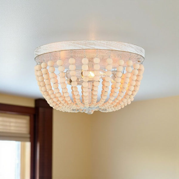 Gold Three Light Dimmable Flush Mount Chandelier for Modern Glam Interiors
