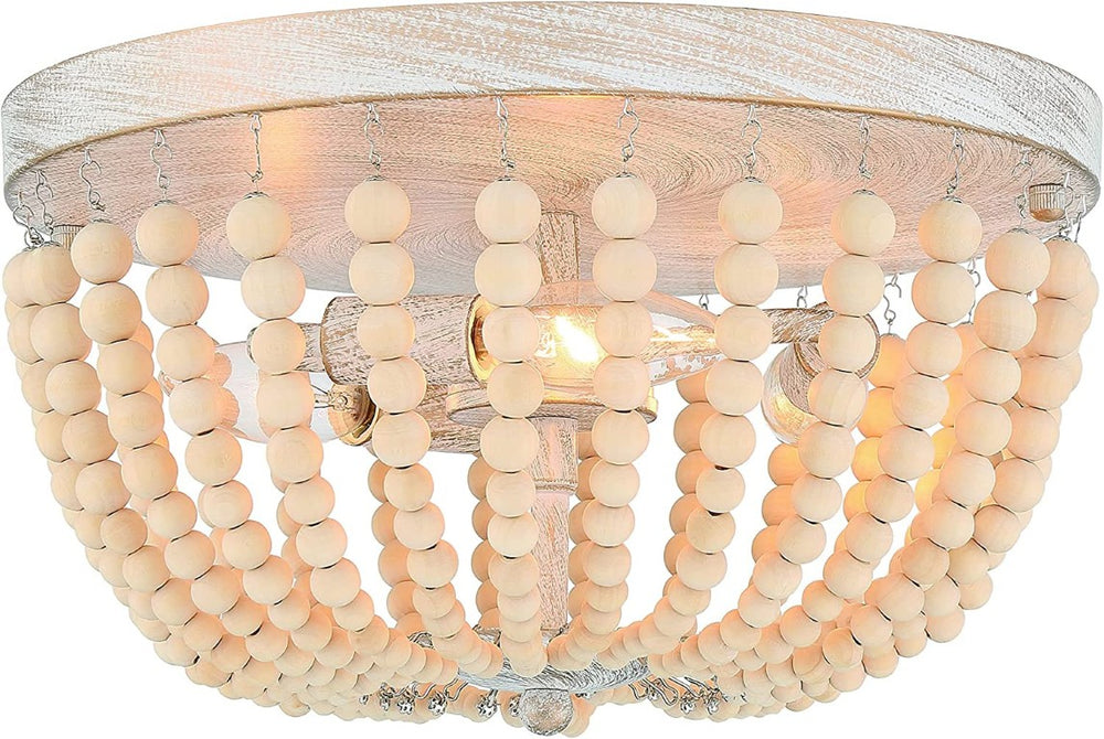HomeRoots Gold Three Light Dimmable Flush Mount Chandelier for Modern Glam Interiors 484002