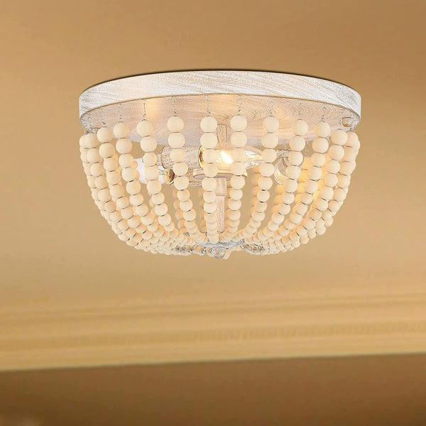 Gold Three Light Dimmable Flush Mount Chandelier for Modern Glam Interiors