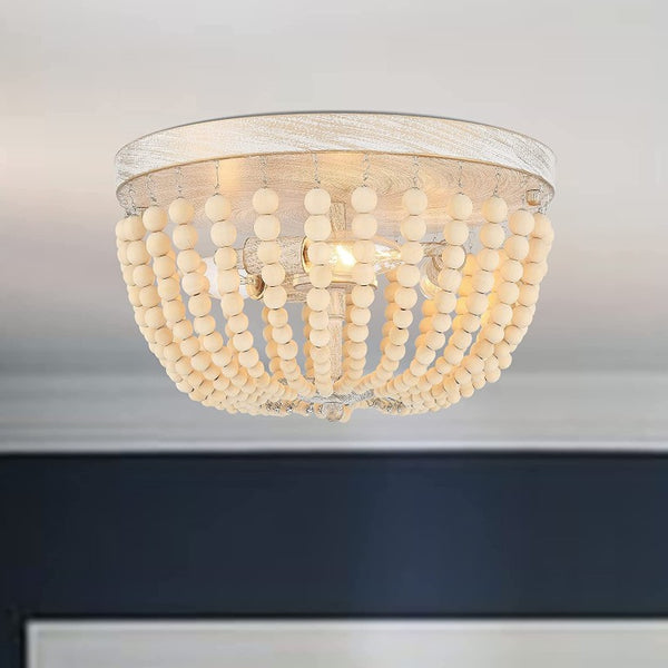 Gold Three Light Dimmable Flush Mount Chandelier for Modern Glam Interiors