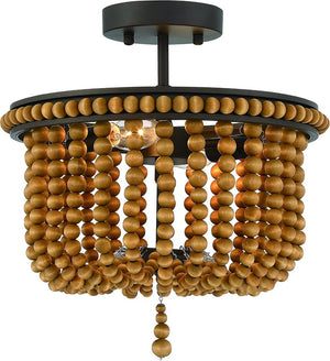 Unique Two Light Dimmable Flush Mount Metal Chandelier for Modern Living Spaces