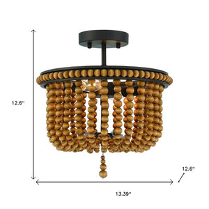 Unique Two Light Dimmable Flush Mount Metal Chandelier for Modern Living Spaces