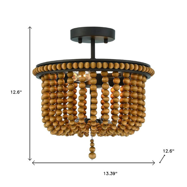 Unique Two Light Dimmable Flush Mount Metal Chandelier for Modern Living Spaces