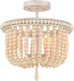 HomeRoots Unique Two Light Dimmable Flush Mount Metal Chandelier for Modern Living Spaces Gold / White 484004