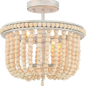 Unique Two Light Dimmable Flush Mount Metal Chandelier for Modern Living Spaces