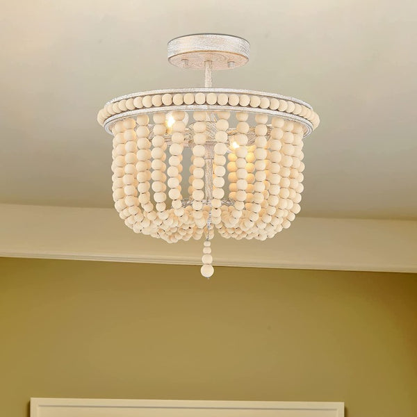 Unique Two Light Dimmable Flush Mount Metal Chandelier for Modern Living Spaces