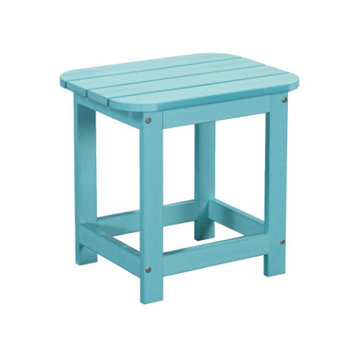 Homeroots 19" Blue Resin Outdoor Side Table - Durable, Stylish, And Perfect For Your Backyard Gatherings!   484097