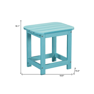 Homeroots 19" Blue Resin Outdoor Side Table - Durable, Stylish, And Perfect For Your Backyard Gatherings!   484097