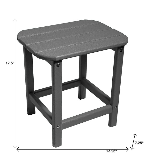 Homeroots 13" Gray Resin Outdoor Side Table – Weather-resistant, Stylish & Functional For Your Patio Space!   484105