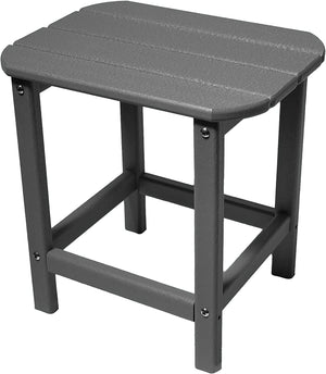 Homeroots 13" Gray Resin Outdoor Side Table – Weather-resistant, Stylish & Functional For Your Patio Space!   484105