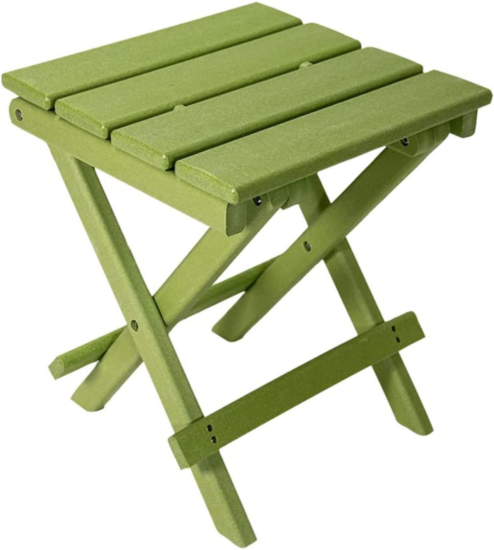 Homeroots 15" Green Resin Folding Outdoor Side Table - Weather-resistant, Stylish & Space-saving Design!   484107