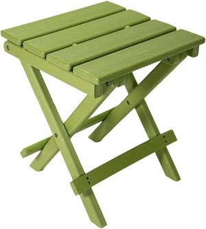 Homeroots 15" Green Resin Folding Outdoor Side Table - Weather-resistant, Stylish & Space-saving Design!   484107