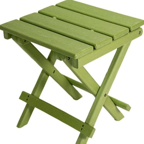 Homeroots 15" Green Resin Folding Outdoor Side Table - Weather-resistant, Stylish & Space-saving Design!   484107