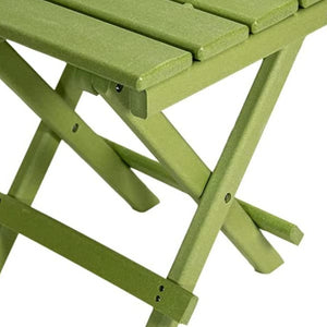 Homeroots 15" Green Resin Folding Outdoor Side Table - Weather-resistant, Stylish & Space-saving Design!   484107