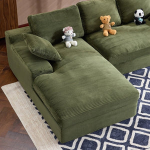 English Elm White Corduroy Compact Sofa Soft Upholstered Seating for Casual Scandinavian Living Rooms W3612S00014