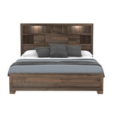 Wallace & Bay Modern Brown Bookcase King Bed, Easy Assembly, 91.5