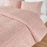 Intelligent Design Naomi Glam/Luxury Metallic Print Faux Fur Duvet Cover Set ID12-2247 Blush/Gold