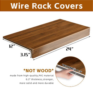 English Elm (24 Inch) Foamed Pvc Wire Shelf Covers Walnut Wood Grain Look for Pantry Closet Kitchen W2641P400320