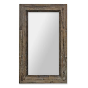 Homeroots 84" Brown Reclaimed Wood Framed Leaning Accent Mirror  Reclaimed Wood 484406