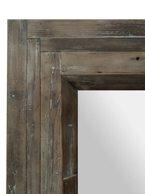 Homeroots 84" Brown Reclaimed Wood Framed Leaning Accent Mirror  Reclaimed Wood 484406