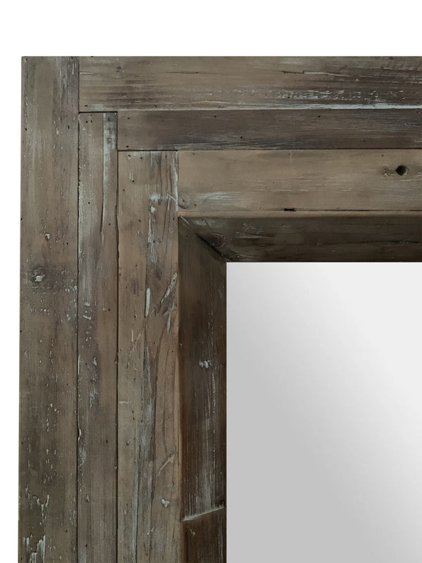 Homeroots 84" Brown Reclaimed Wood Framed Leaning Accent Mirror  Reclaimed Wood 484406