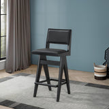 English Elm Ashcroft Furniture - Keira Black Pu Bar Stool (Set Of 2)