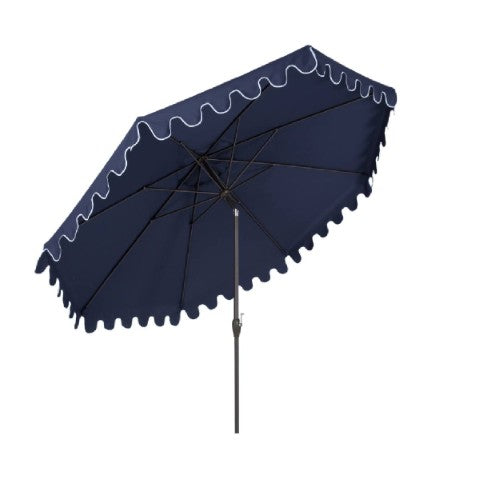 Homeroots 9' Navy Polyester Octagonal Tilt Market Patio Umbrella - Stylish Shade For Outdoor Gatherings!  Polyester 484473