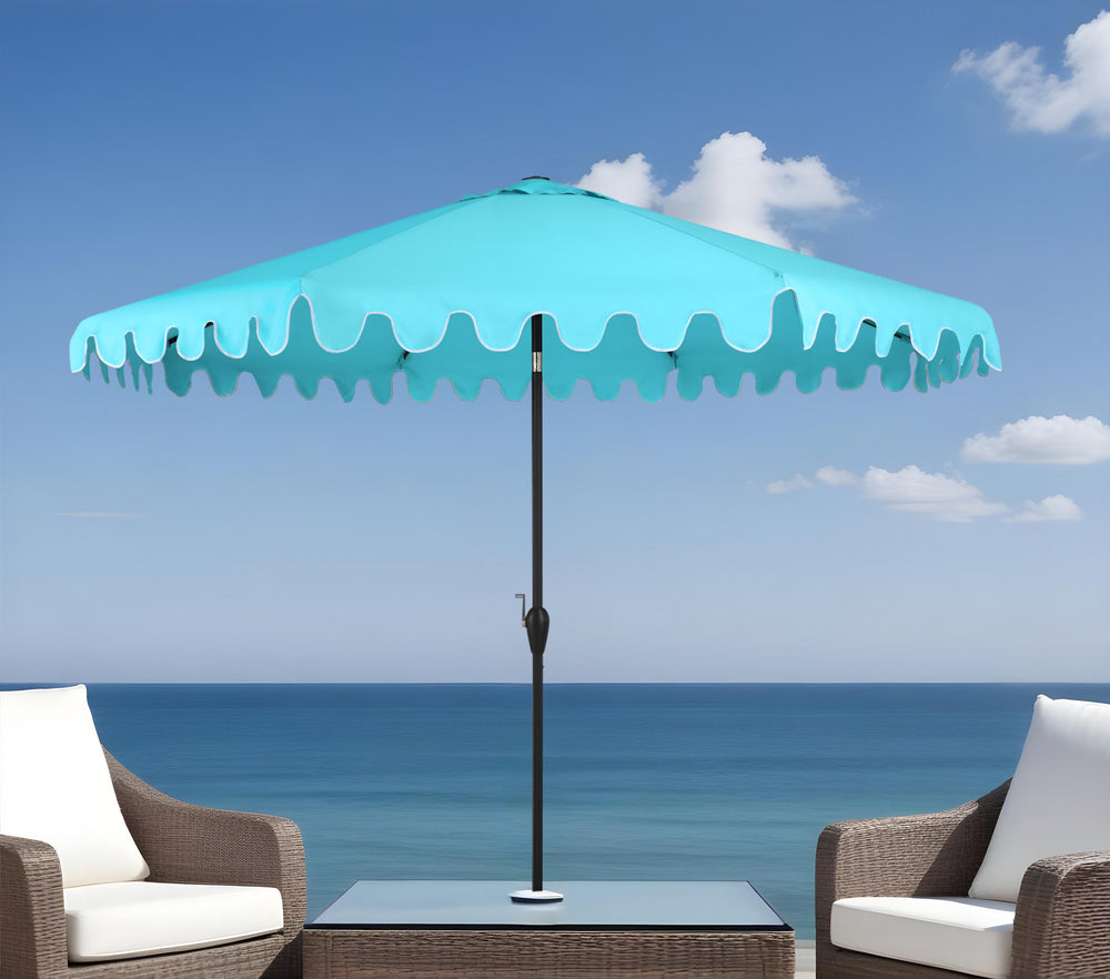 Homeroots 9' Blue Polyester Octagonal Tilt Market Patio Umbrella - Perfect Shade For Outdoor Relaxation & Style  Polyester 484475