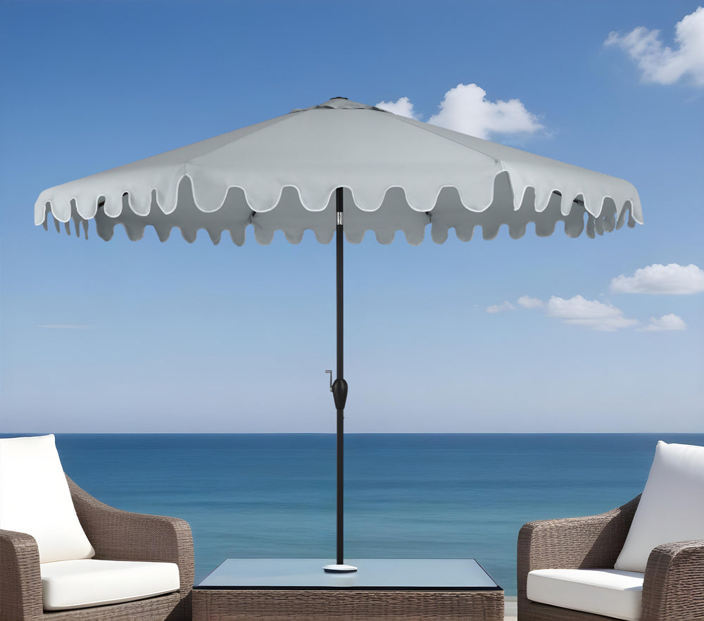 Homeroots 11' Grey Polyester Octagonal Tilt Market Patio Umbrella - Stylish, Durable Shade For Any Outdoor Space!  Polyester 484477