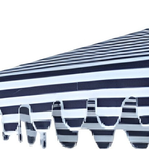 Homeroots 11' Navy And White Stripe Octagonal Tilt Umbrella - Stylish Outdoor Shade For Parties & Relaxation  Polyester 484479