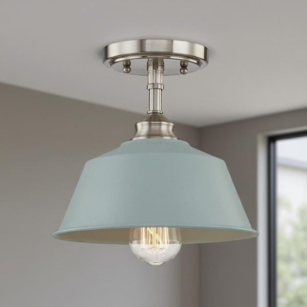 Blue Dimmable Chandelier with Pale Shades for Kitchen Islands Metal Ceiling Fixture
