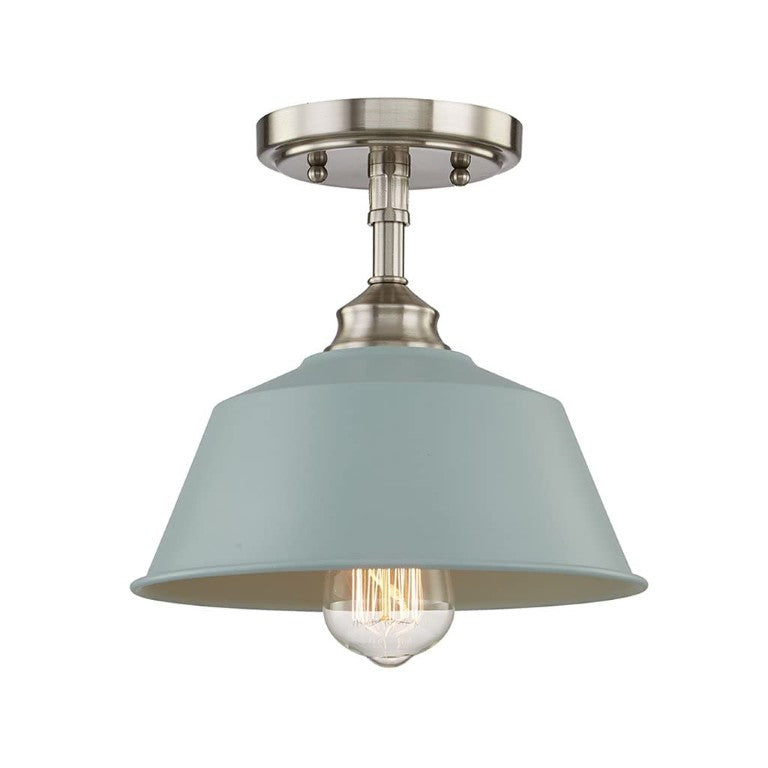 HomeRoots Blue Dimmable Chandelier with Pale Shades for Kitchen Islands Metal Ceiling Fixture 484489