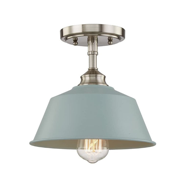 HomeRoots Blue Dimmable Chandelier with Pale Shades for Kitchen Islands Metal Ceiling Fixture 484489