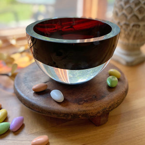 Homeroots 6" Brown Mouth Blown Crystal Thick Walled Bowl   484490