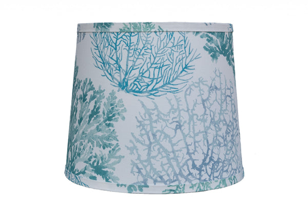 Homeroots 20" Glass With Rope Globe Table Lamp With Aqua Coral Shade   484499