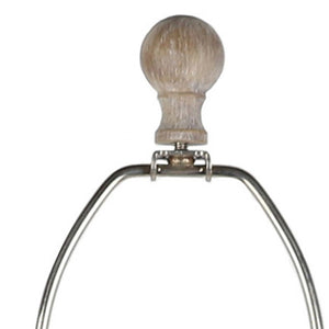 Homeroots 30" Distressed Natural Solid Wood Table Lamp Coastal With Fish Empire Shade   484503