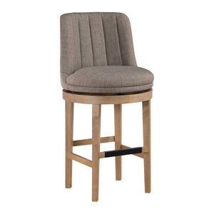 OSP Home Furnishings Rowan - Set of 2 Swivel Barstool Cement/Medium Oak