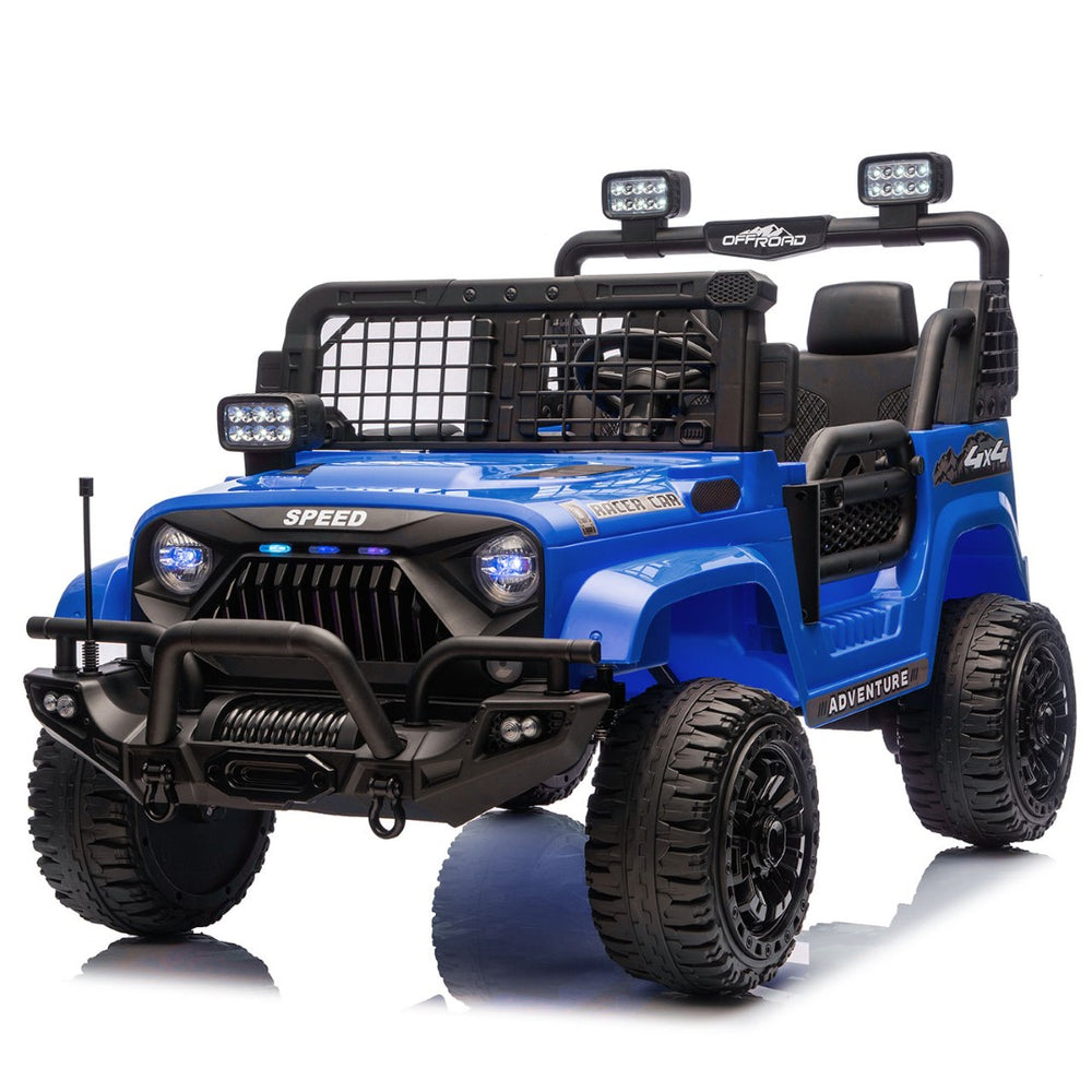 English Elm 24v Two-seat Kids Electric Ride on Truck with Parental Remote and Off-road Suspension W1578P375446