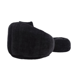 English Elm UNITED Cloud-Luxe Chenille Memory Foam Bean Bag Chair with Ottoman and Pillow for Ultimate Comfort Black W1568P361690