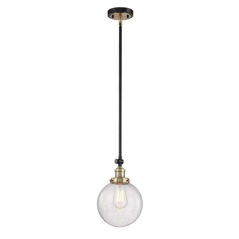 HomeRoots Dimmable Metal Pendant Chandelier with Glass Shades for Kitchen Island and Modern Dining Spaces Black / Clear 7.99" W x 12.4" H x 7.99" D 484621