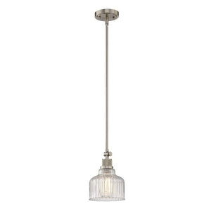 HomeRoots Nickel Dimmable Chandelier with Clear Glass Shades for Modern Kitchen Island Lighting 6.69" W x 9.33" H x 6.69" D 484627