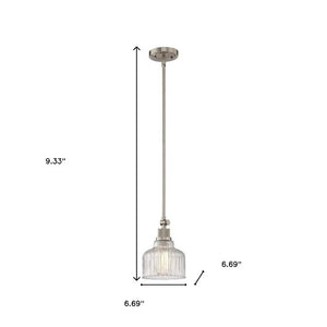 Nickel Dimmable Chandelier with Clear Glass Shades for Modern Kitchen Island Lighting