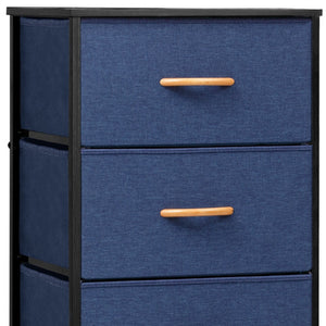 Homeroots 18" Blue And Black Steel And Fabric Five Drawer Chest  Steel And Fabric 484682