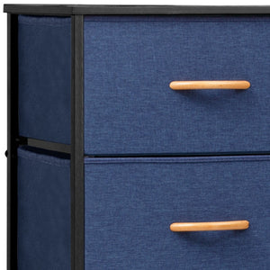 Homeroots 18" Blue And Black Steel And Fabric Five Drawer Chest  Steel And Fabric 484682