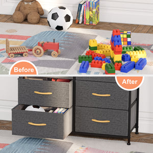Homeroots 32" Gray And Black Steel And Fabric Eight Drawer Chest  Steel And Fabric 484691