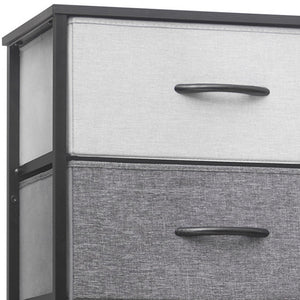 Homeroots 18" Gray And Black Steel And Fabric Six Drawer Chest  Steel And Fabric 484694