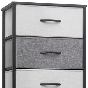 Homeroots 18" Gray And Black Steel And Fabric Six Drawer Chest  Steel And Fabric 484694